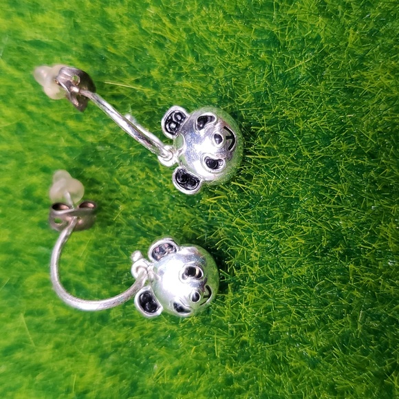 Panda Earrings Sterling E1005 - Picture 2 of 3